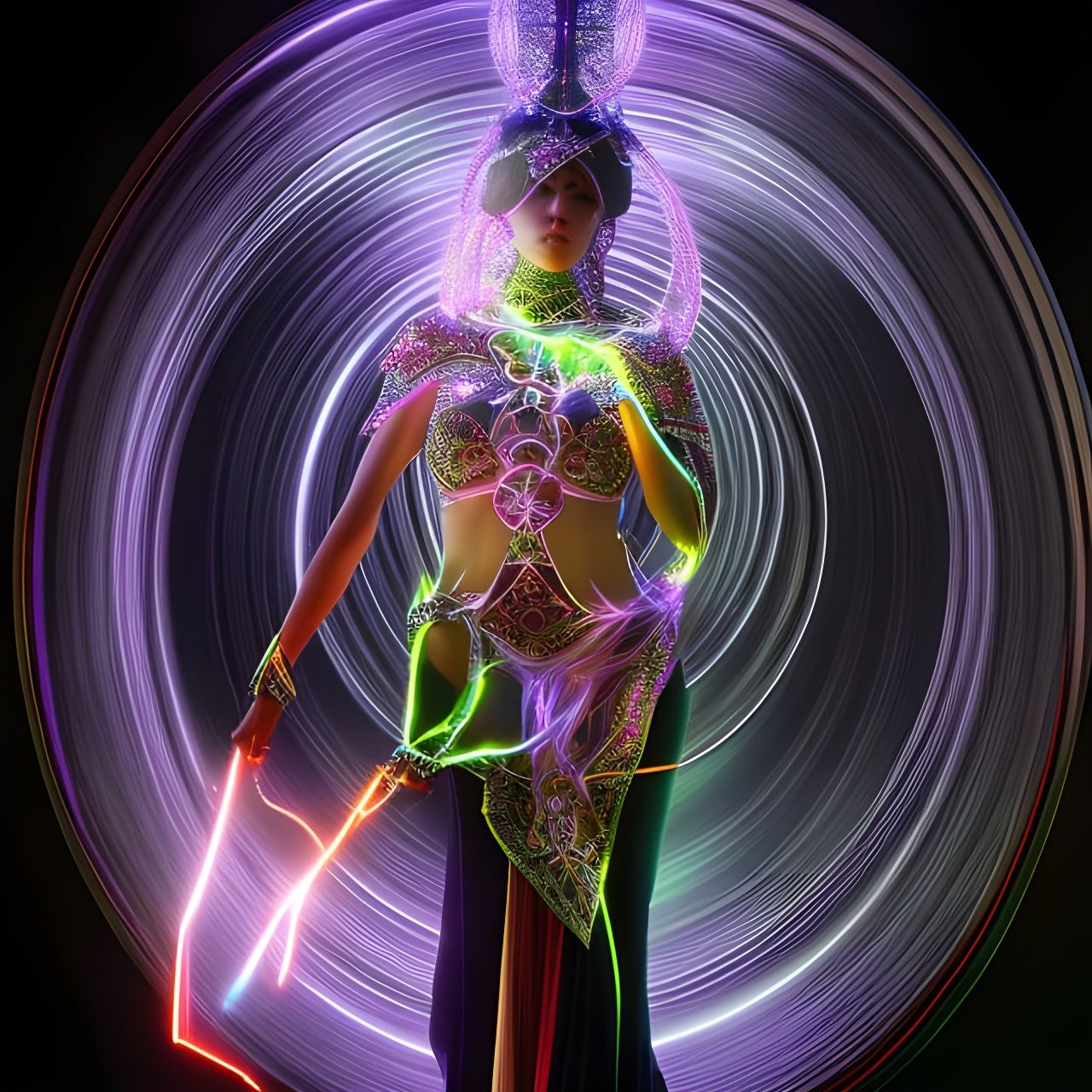 Striking Gothic Woman in Celtic Dress: Photorealistic Art