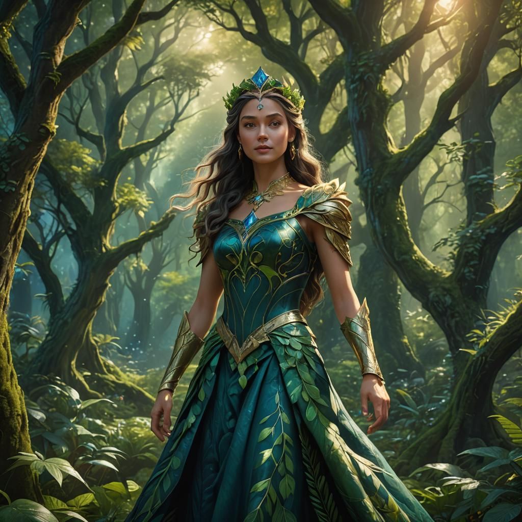 Earth Princess in Lush Forest Concept Art