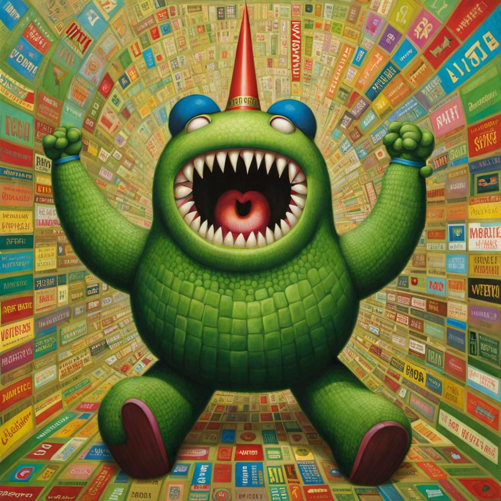 Wordle Monster celebrating 1/6 🎉