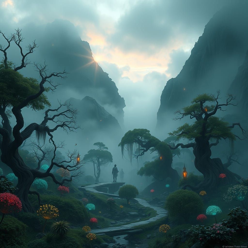 Mystical, Unreal Landscape in Hyper-Realistic Style