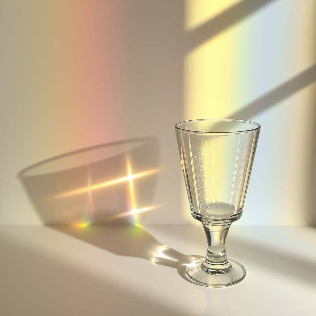 Rainbow Shadows Cast by Glass Objects