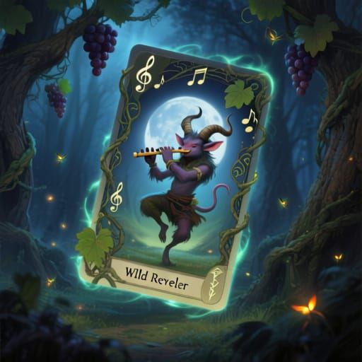 Fantasy Trading Card in Enchanted Forest Glade