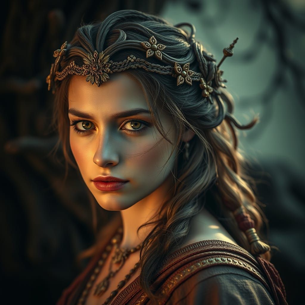 Roman Goddess Fauna in Hyperrealistic HDR