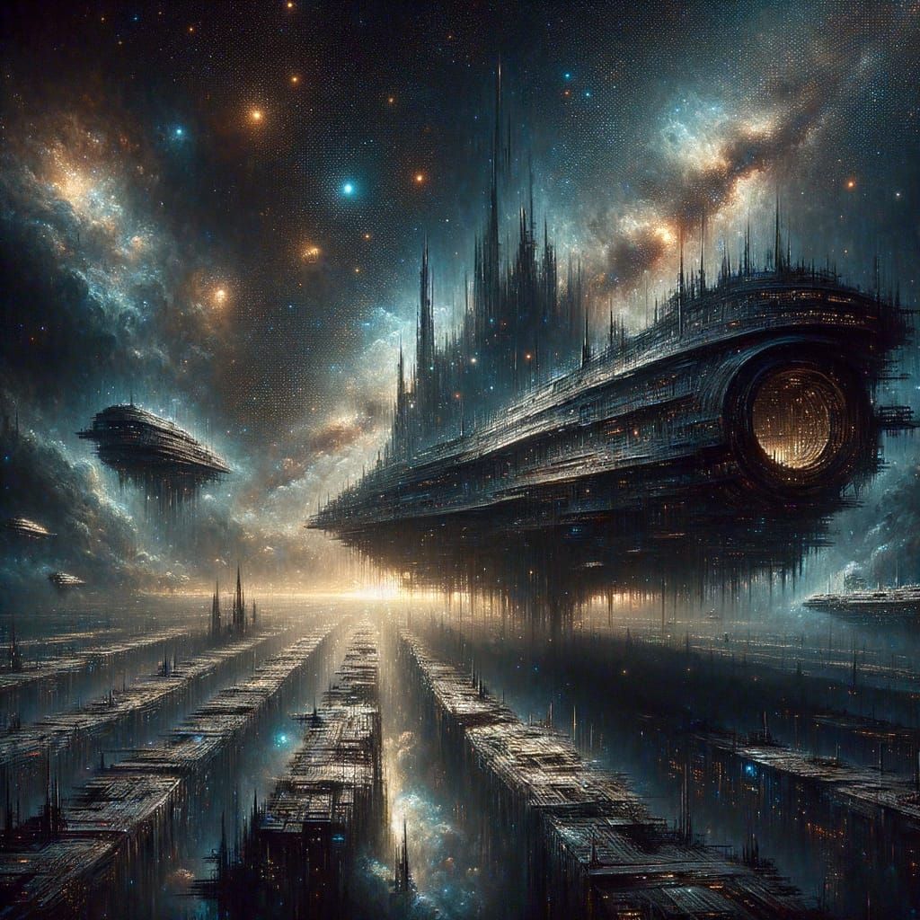 Massive Spaceship Graveyard in Cosmic Void