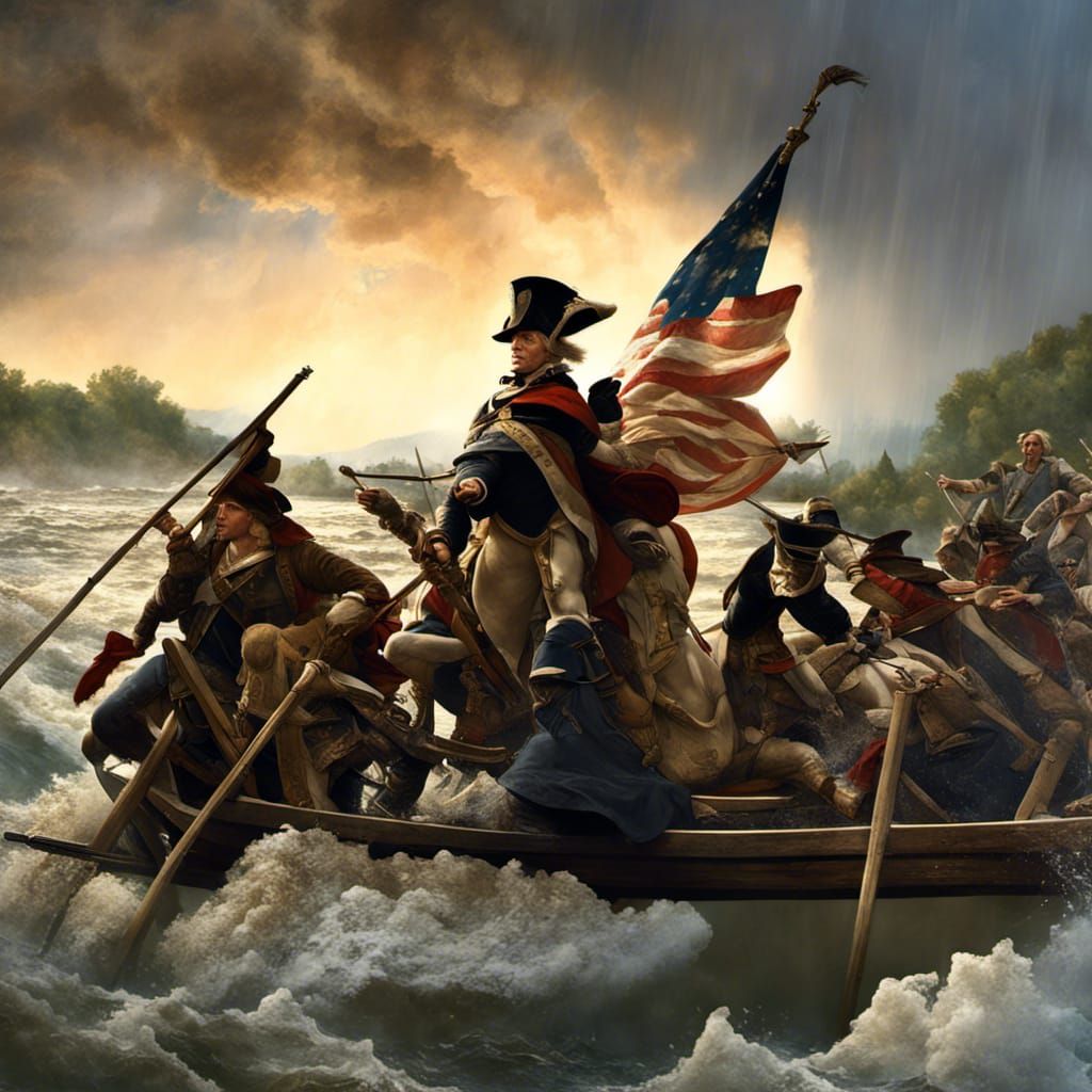 George Washington's Delaware Crossing: Epic Digital Art