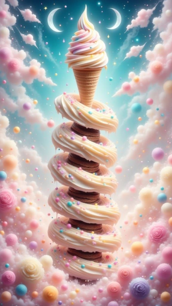 Surreal Ice Cream Staircase Ascends to a Majestic Sundae in ...