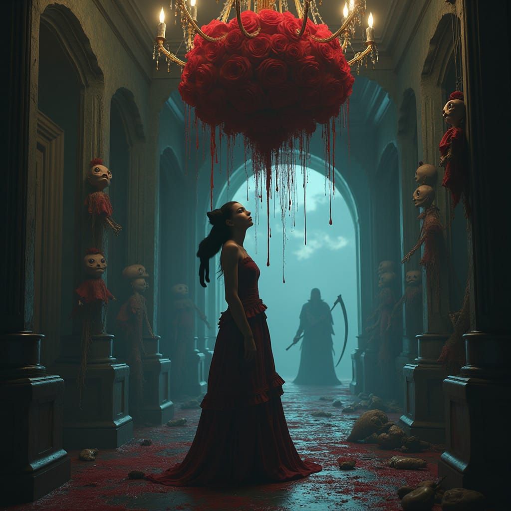 Dark Fantasy Goddess in Shattered Grandeur