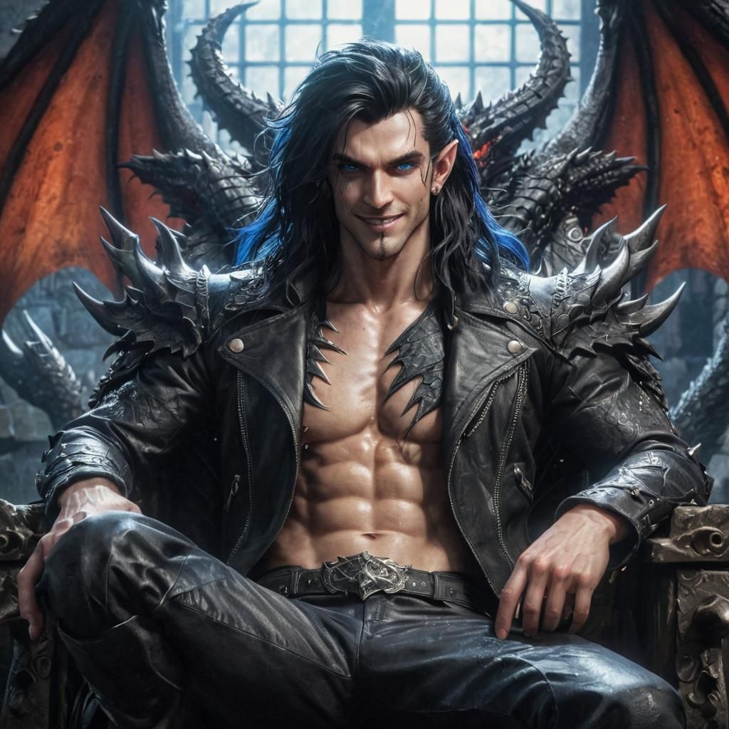 Demon King Warlord on Throne in Dragon Ball Z Style