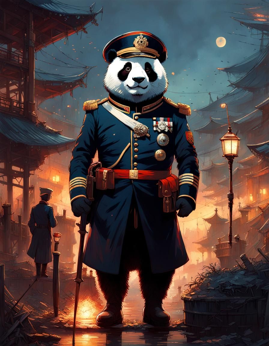 Panda as 1800s British Navy Officer