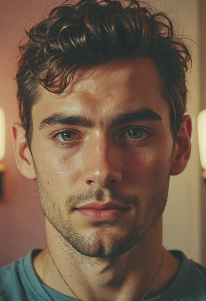 80s Selfie: A Cinematic Film Still