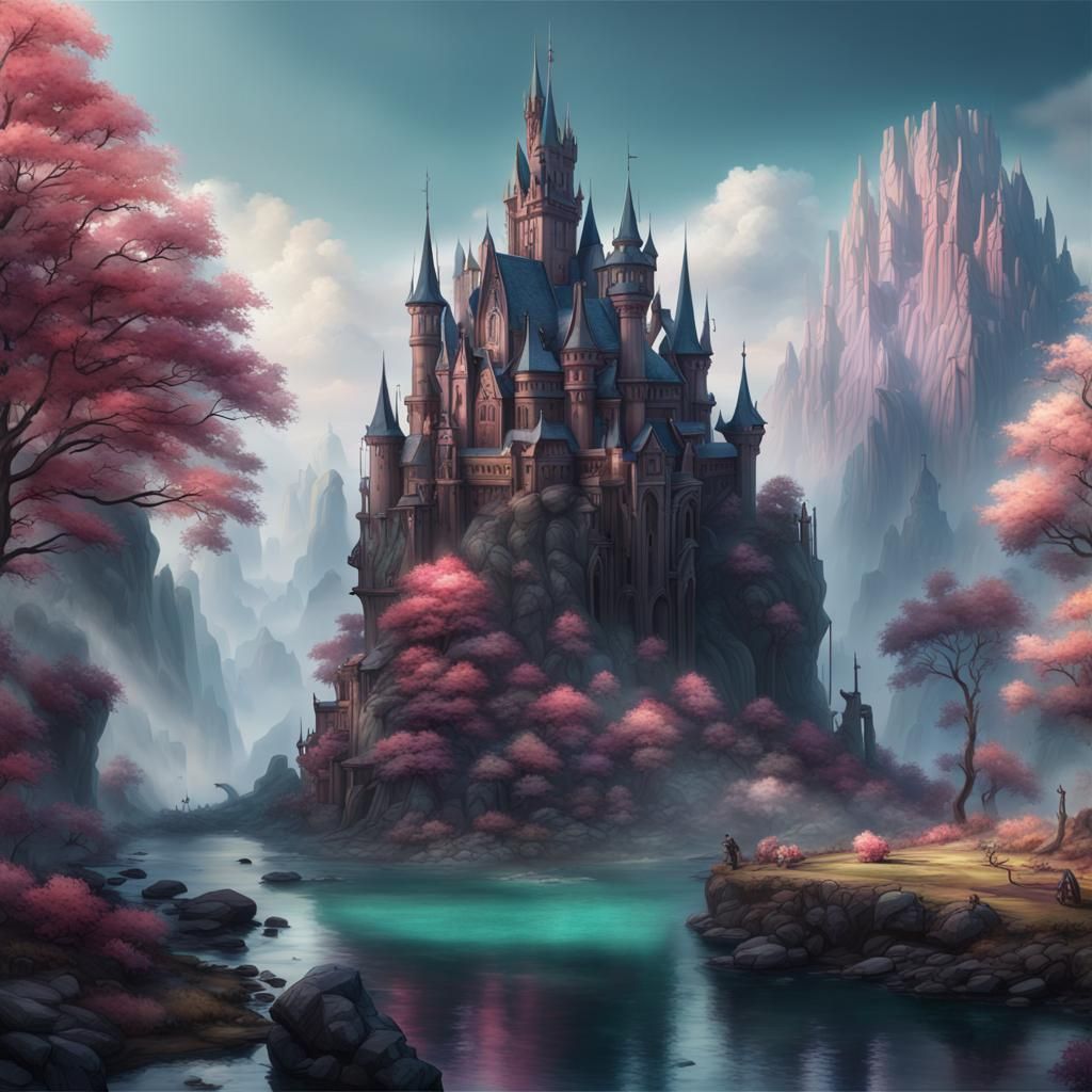 Fantasy Witchcraft in Pastel, Watercolor Drawing