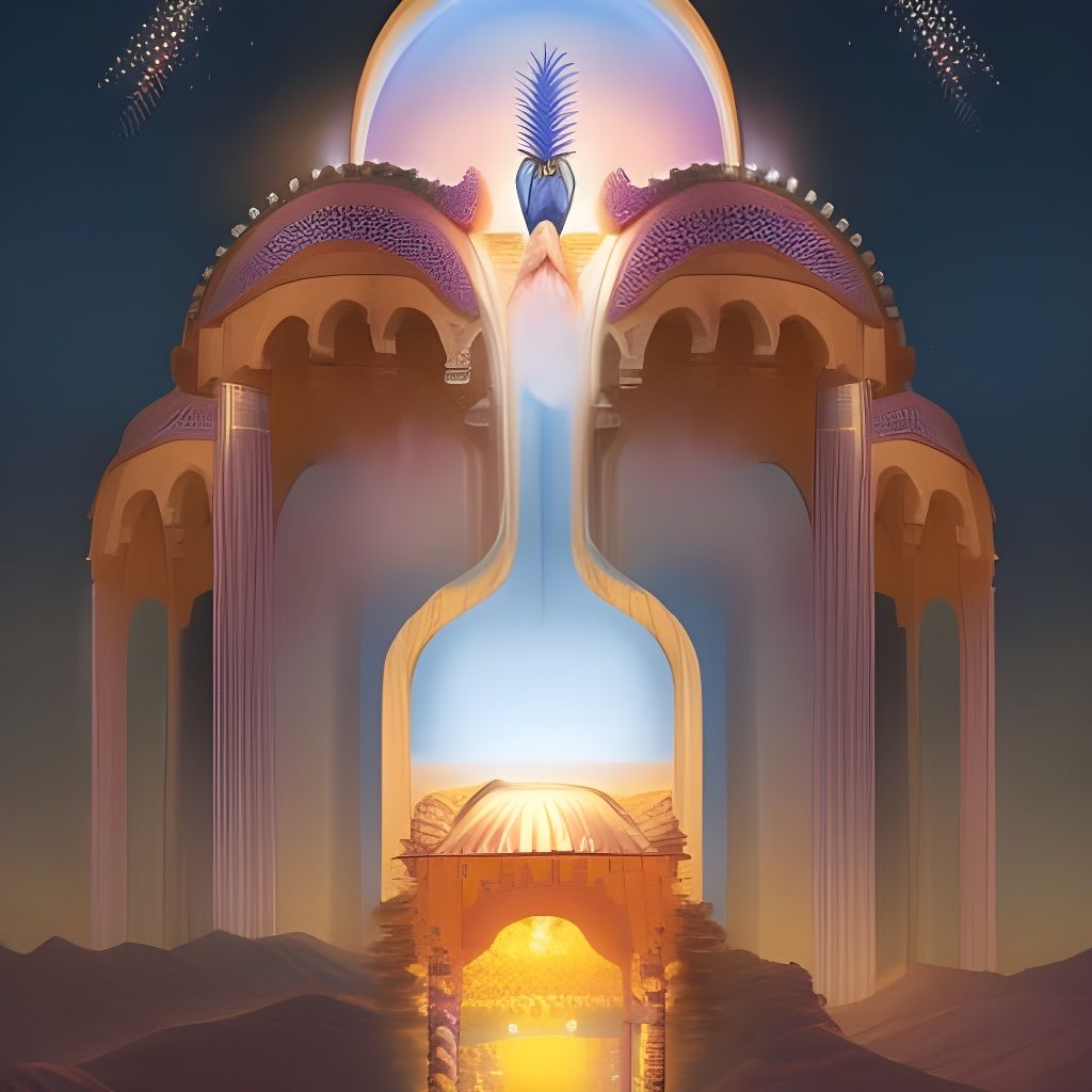 Agrabah Archway at Night: Ottoman-Deccan Fantasy Render