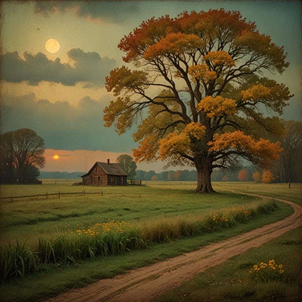 Tonalist Landscape Painting in Rich Colors