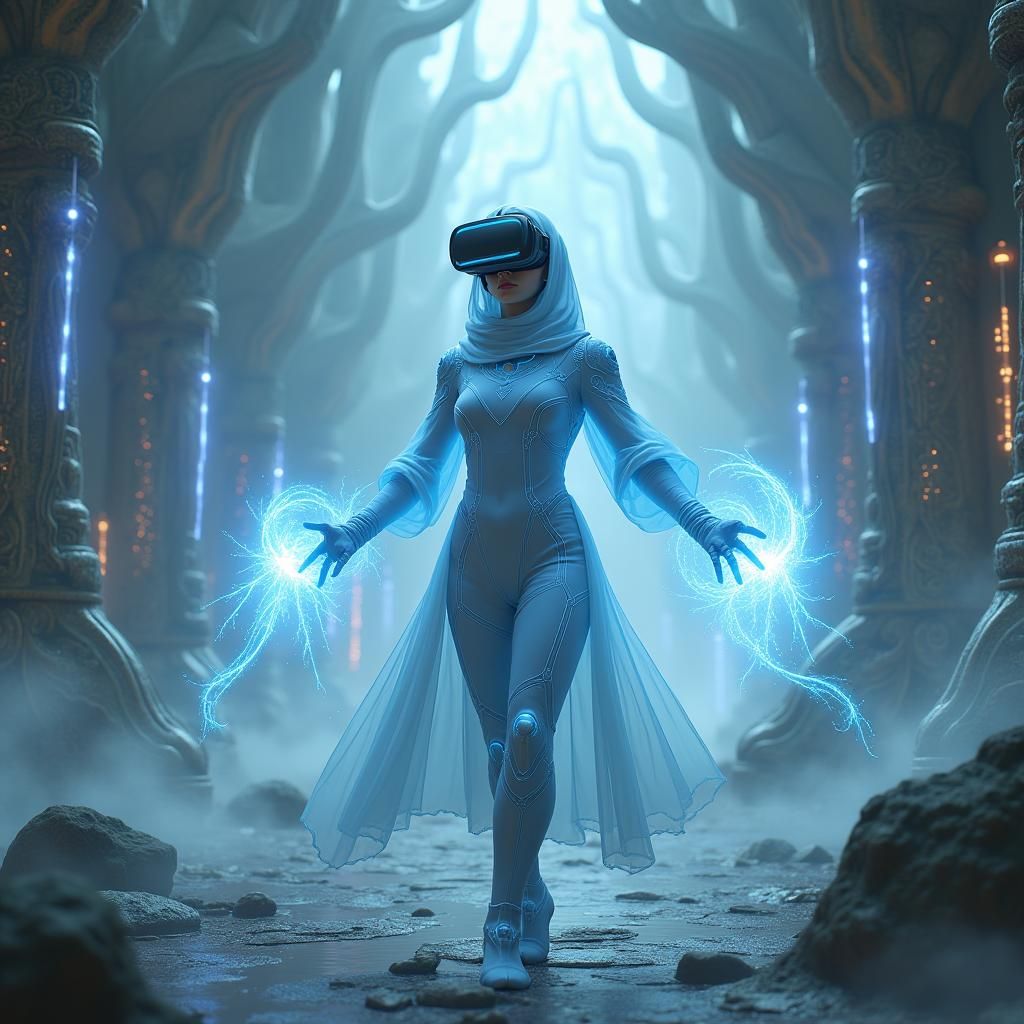 Ethereal Ghosts Surround VR Player in Mystical Realm