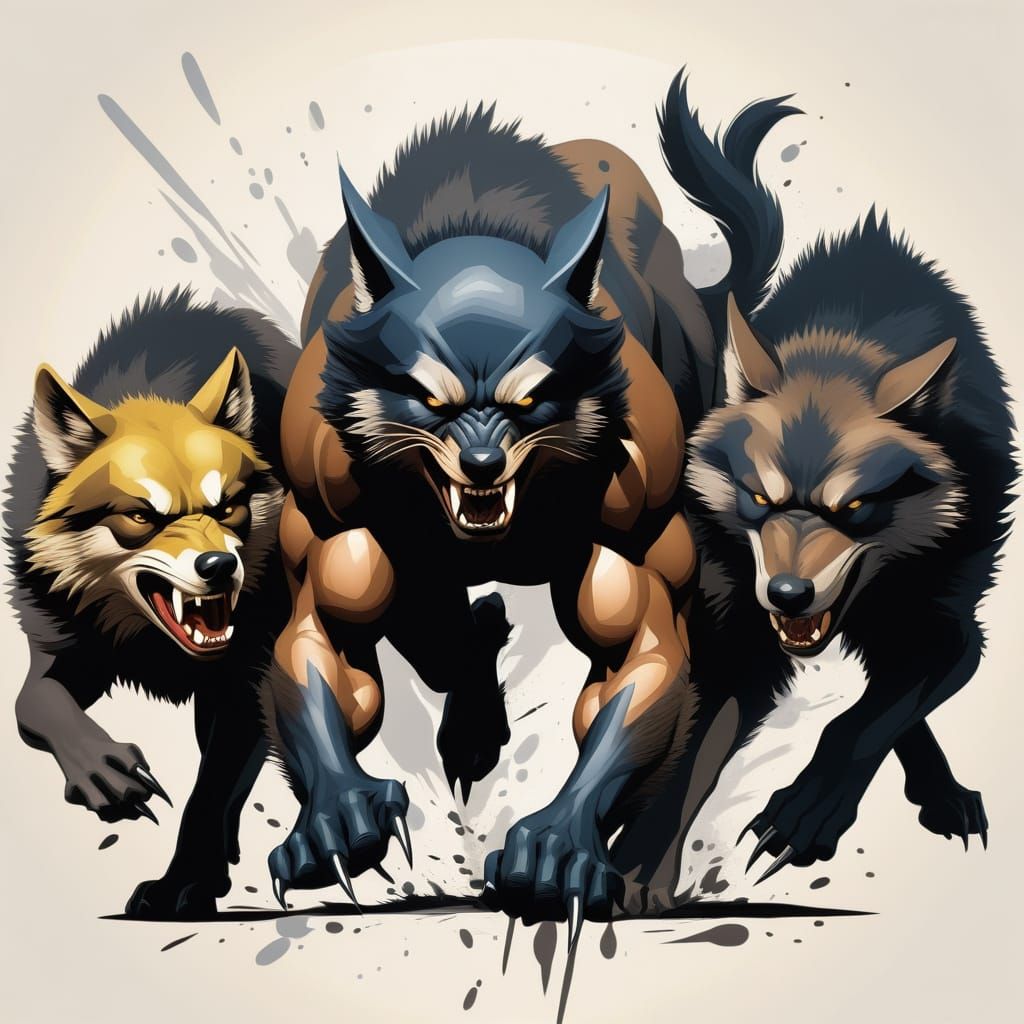 Wolverine Defends Prey: Baroque-Style Confrontation