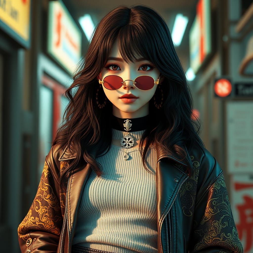 80s Fashion with Selective Color, Anime Art