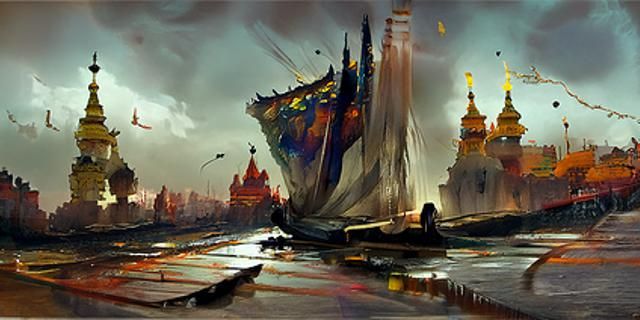 Abstract Digital Art with Dramatic Lighting