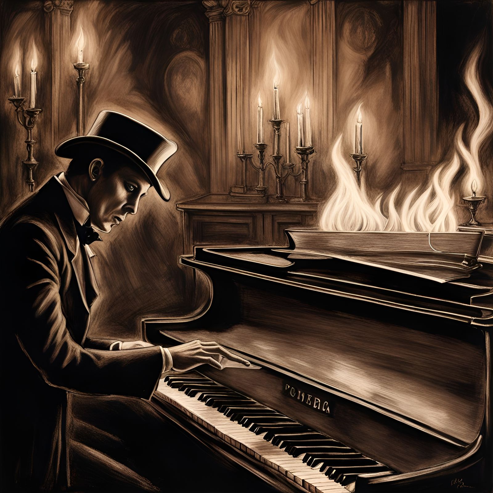 Post-Apocalyptic Phantom of the Opera in Sepia