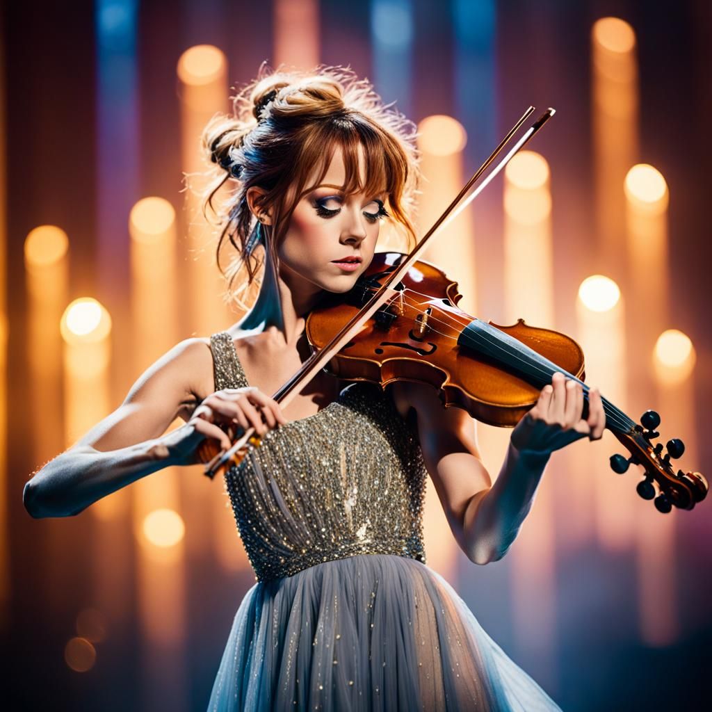 Ethereal Violinist Portrait in Rich Color Palette