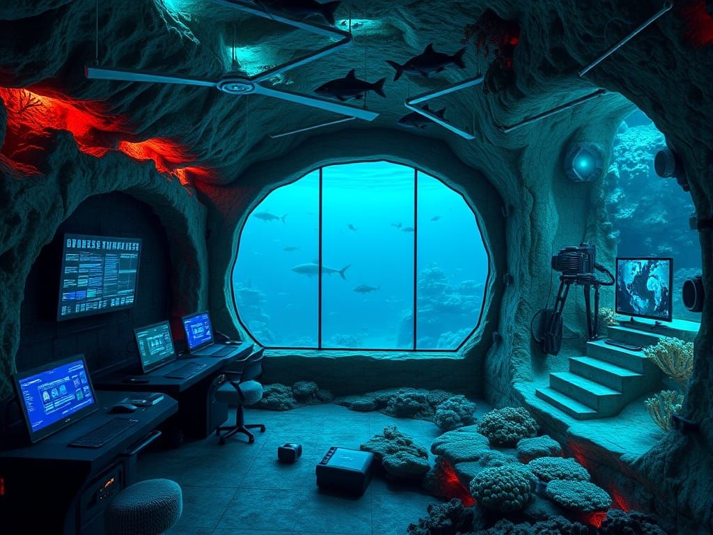 Supervillain Underwater Lair in Coral Reef