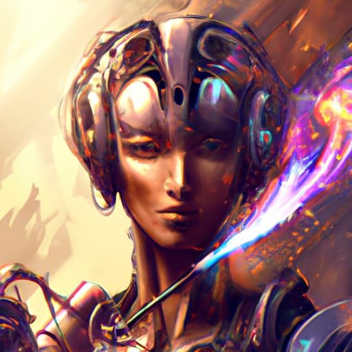 Robot with Flamethrower, Hyperdetailed Artstation Portrait