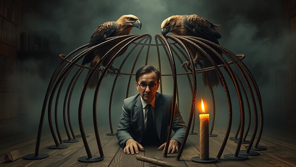 Accountant's Surreal Nightmare: Caged and Watched