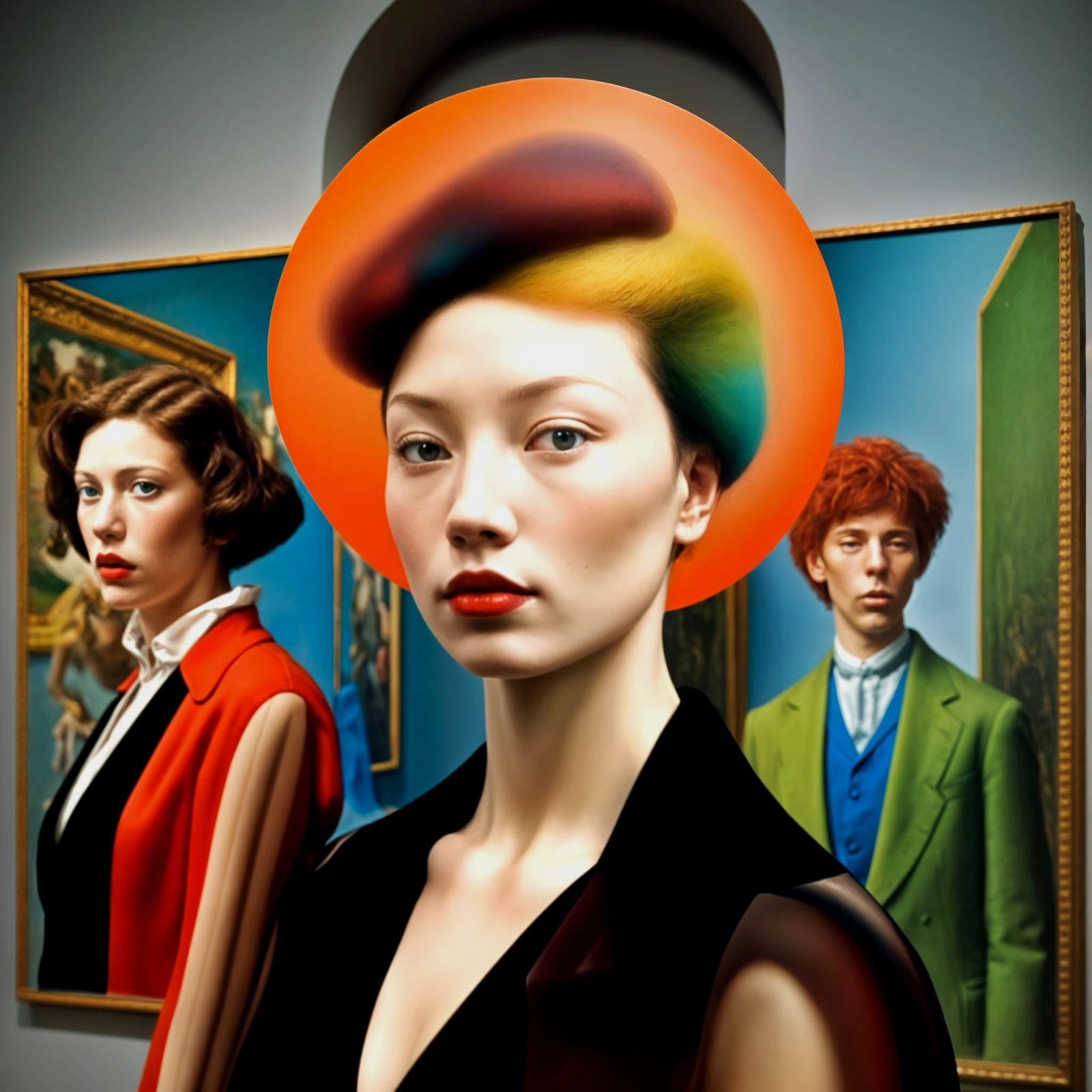 Happy Couple in Art Museum: Hyperrealistic Photography