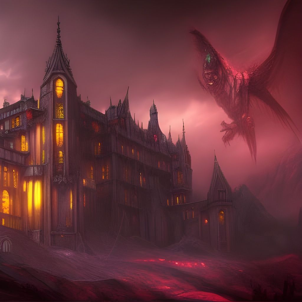Detailed Demonic Castle Concept Art