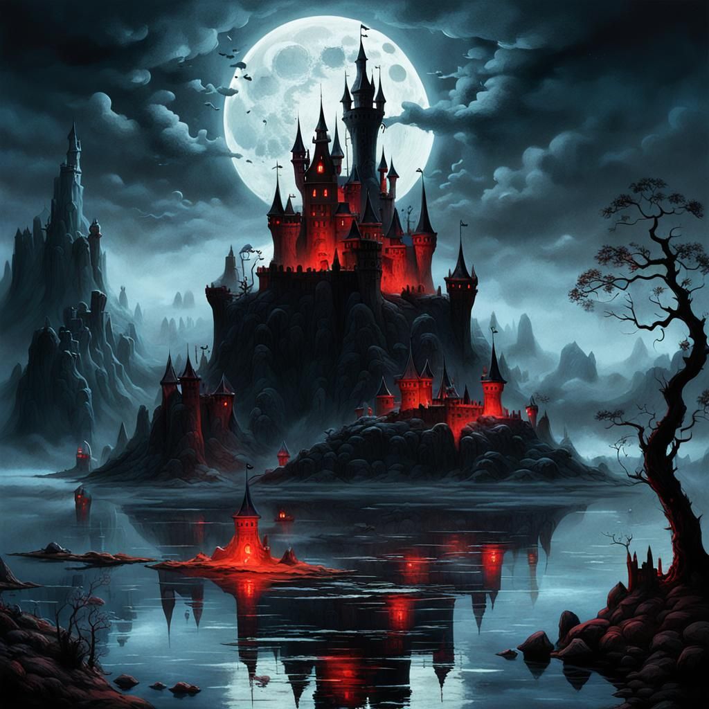 Cinematic fantasy landscape. Medium shot. A whimsical fairyt...