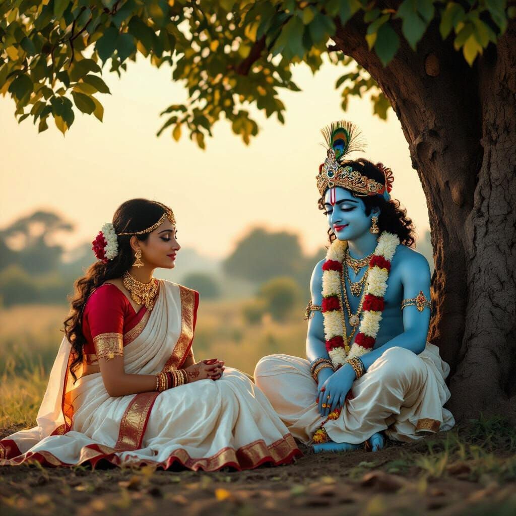 Krishna Hiding: Mother's Sadness in Photography Style