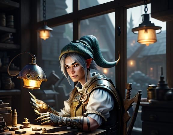 Gnome Repairs Automaton: Epic 3D Game Art