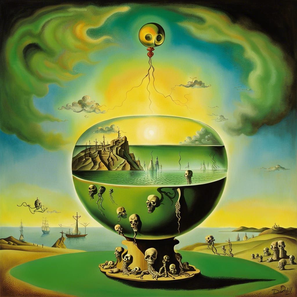Surreal Earth in Peril: A Salvador Dali-esque Vision