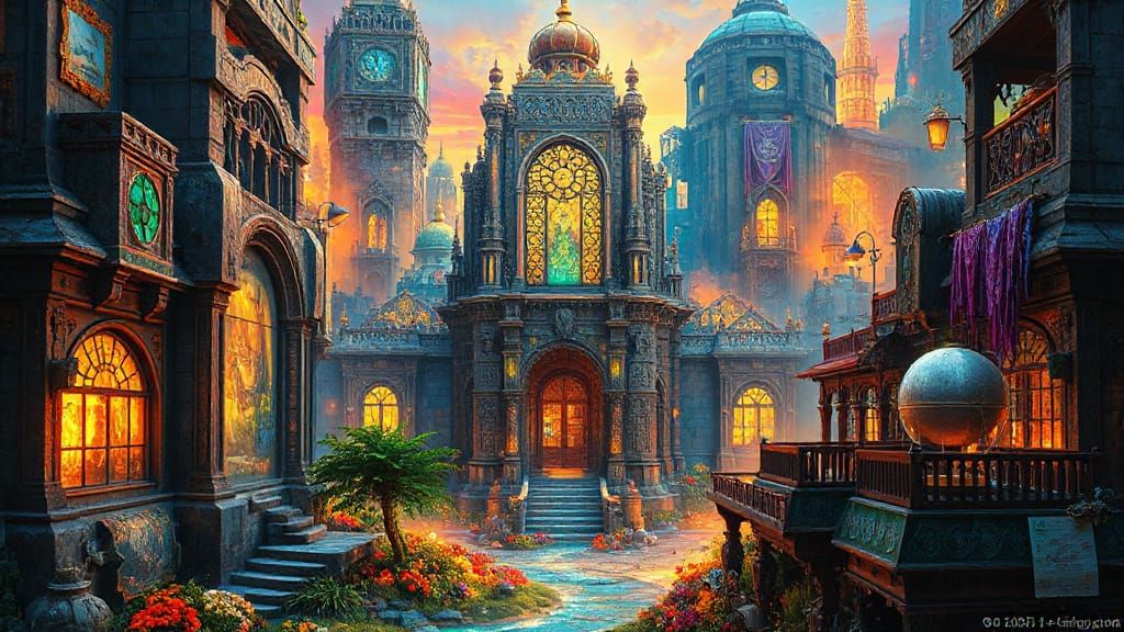 Hyperrealistic Lost City with Otherworldly Atmosphere