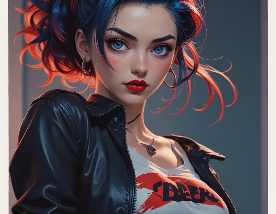 "Rockabilly Girl" Anime Style