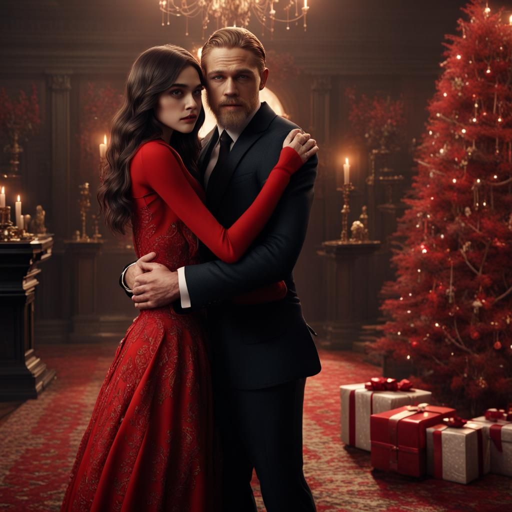 Festive Embrace: A Detailed Digital Painting