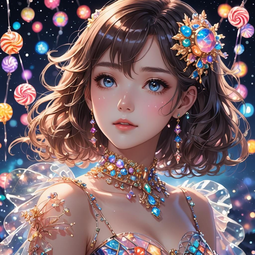 Candy Dress Portrait in Anime Style