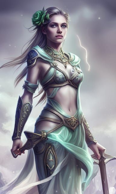 Green Herbal Mage Princess in Hyperrealistic Style