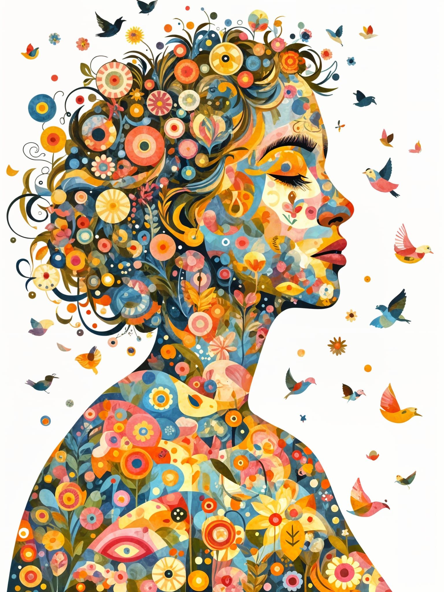 Double Exposure Portrait in Abstract Art