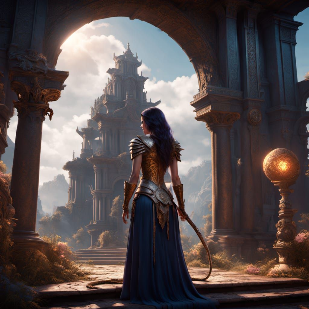 Ethereal Warrior in Ancient Ritual