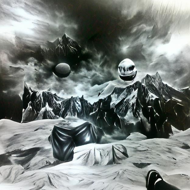 Hyperrealistic Mountain Landscape of Planetary Souls