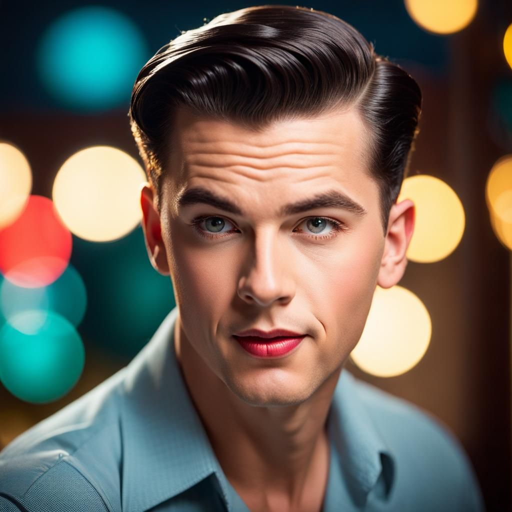 Classic 1950s Pin-Up Portrait in Color