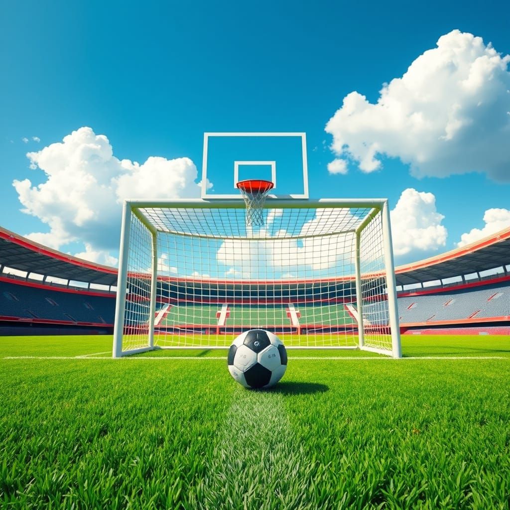 Sleek Futuristic Stadium in a Dynamic Sports Scene