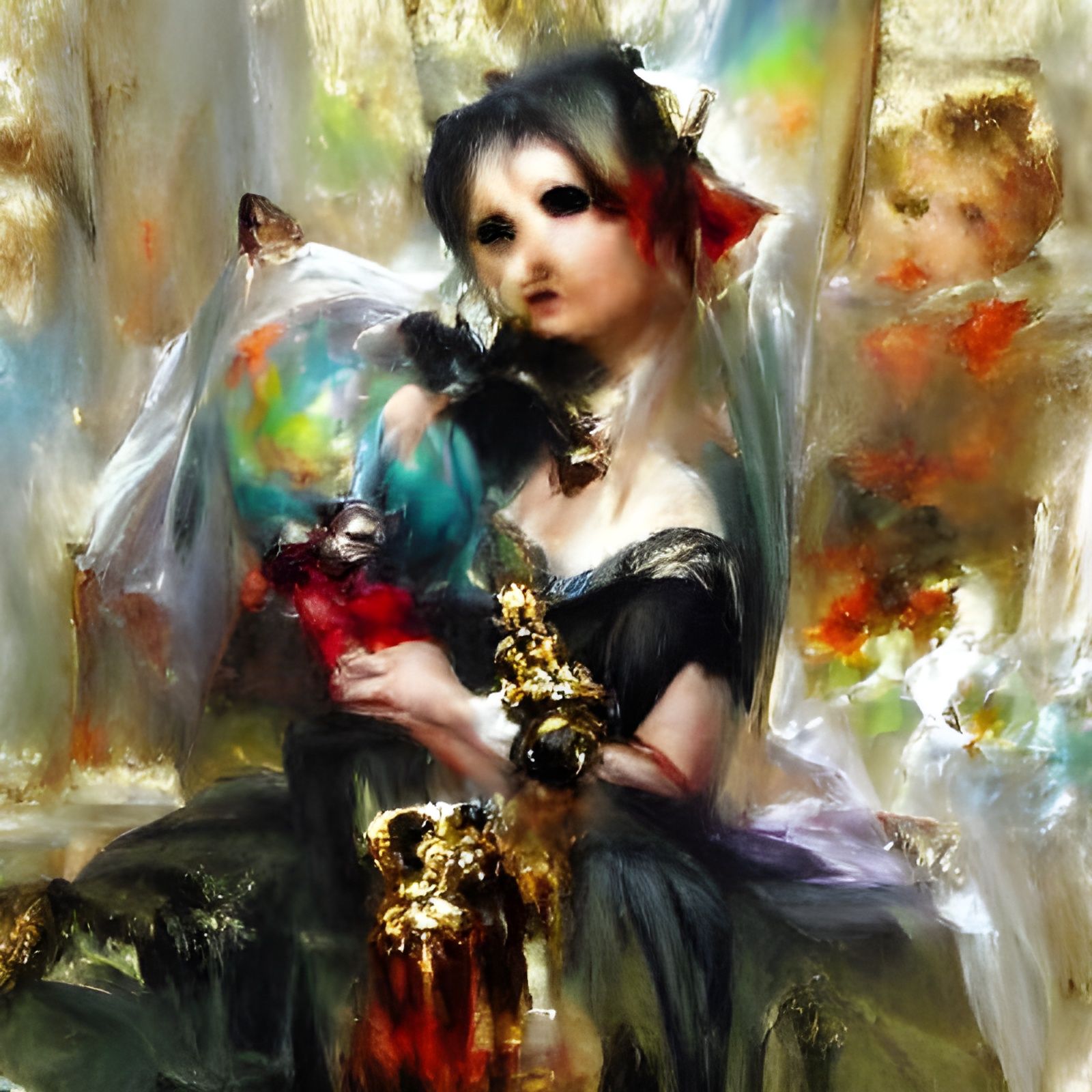 Gothic Queen in Romantic Dreamcore Style