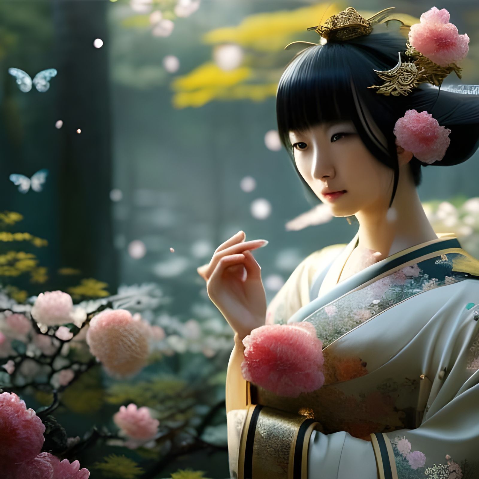Japanese Inspired Woman in Anime Key Visual Style