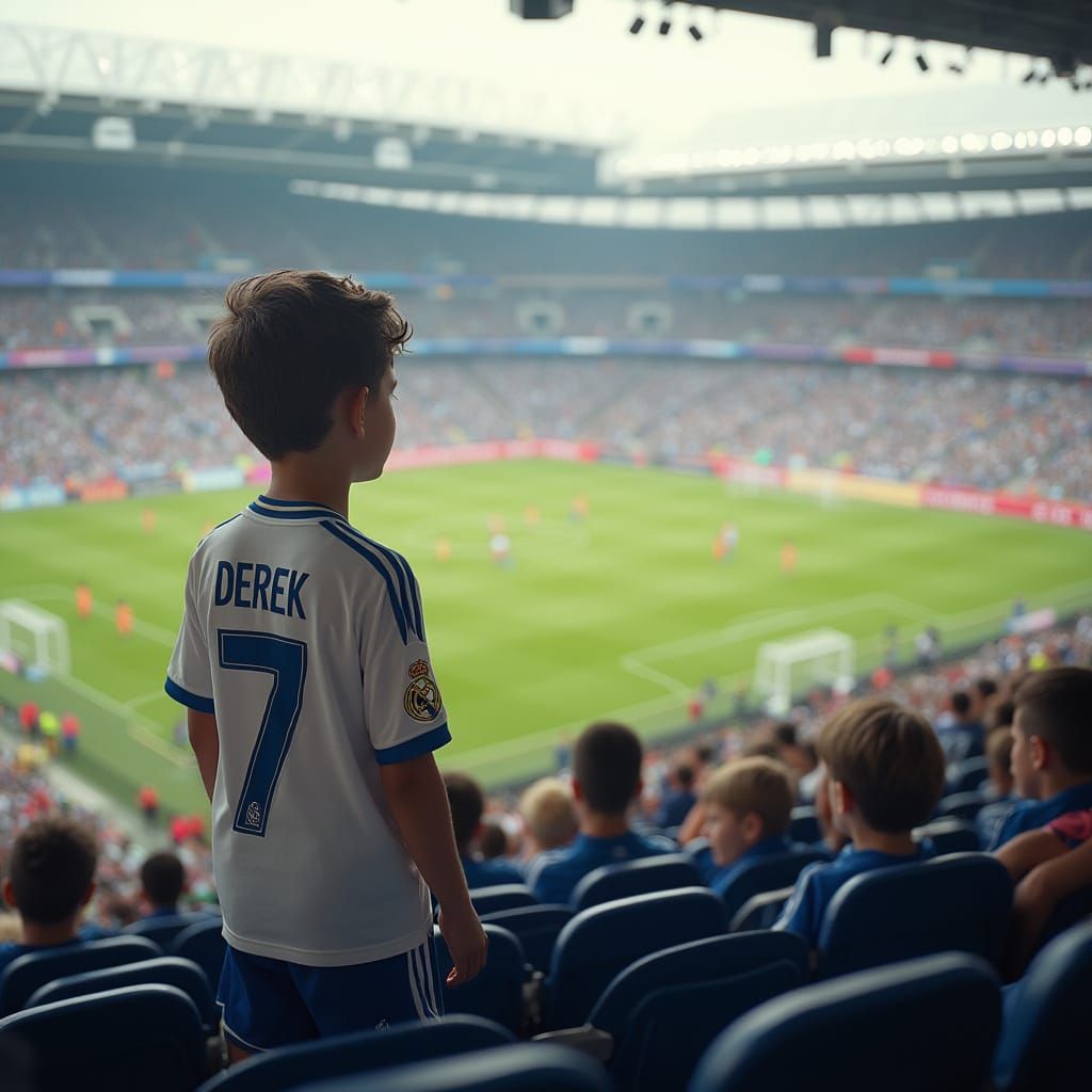 Hypnotic Boy Watches Real Madrid Match in Realistic Stadium ...