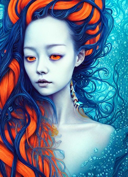 Water Girl Portrait in Sinister Style