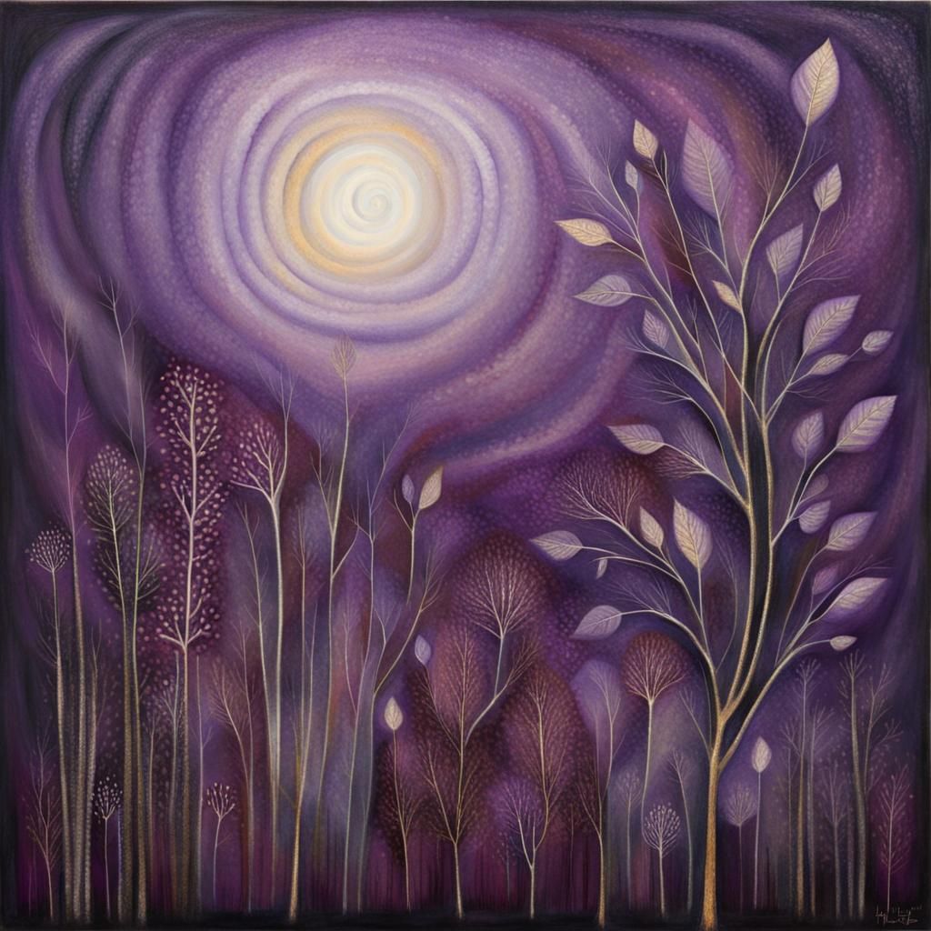 Ethereal Purple Plant in Magical Realism Style