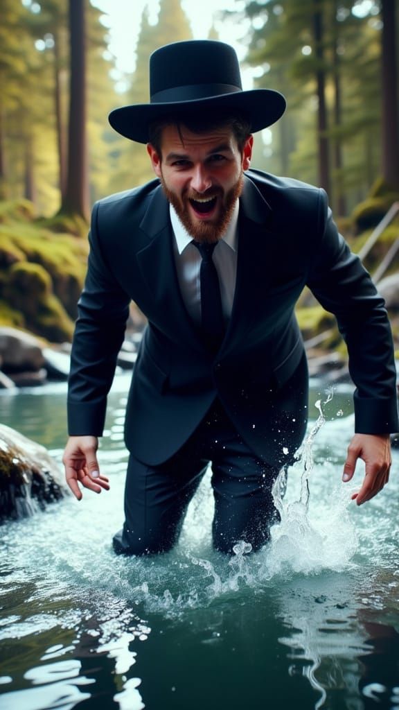 Orthodox Yeshiva Student at Natural Spring's Edge