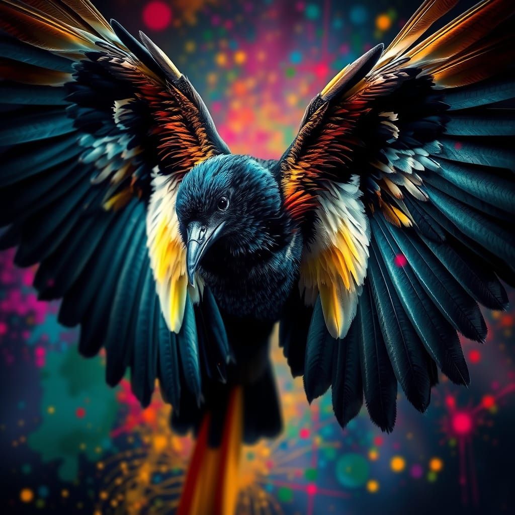 Magpie Wings: Hyperrealistic Detail and Color