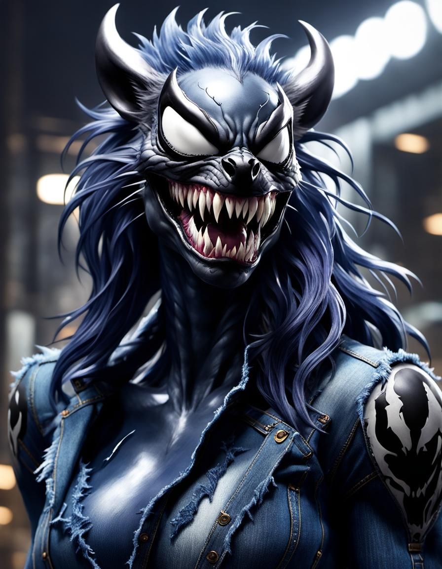 Venomous Feline Frenzy in Denim